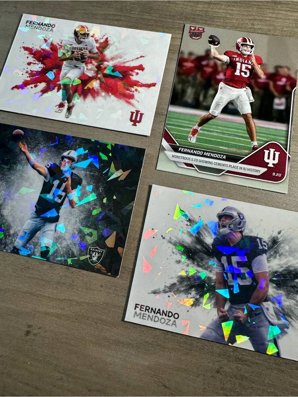 Fernando Mendoza Rookie Lot of (4) Novelty Football Cards. Indiana Hoosiers. - Picture 2 of 6